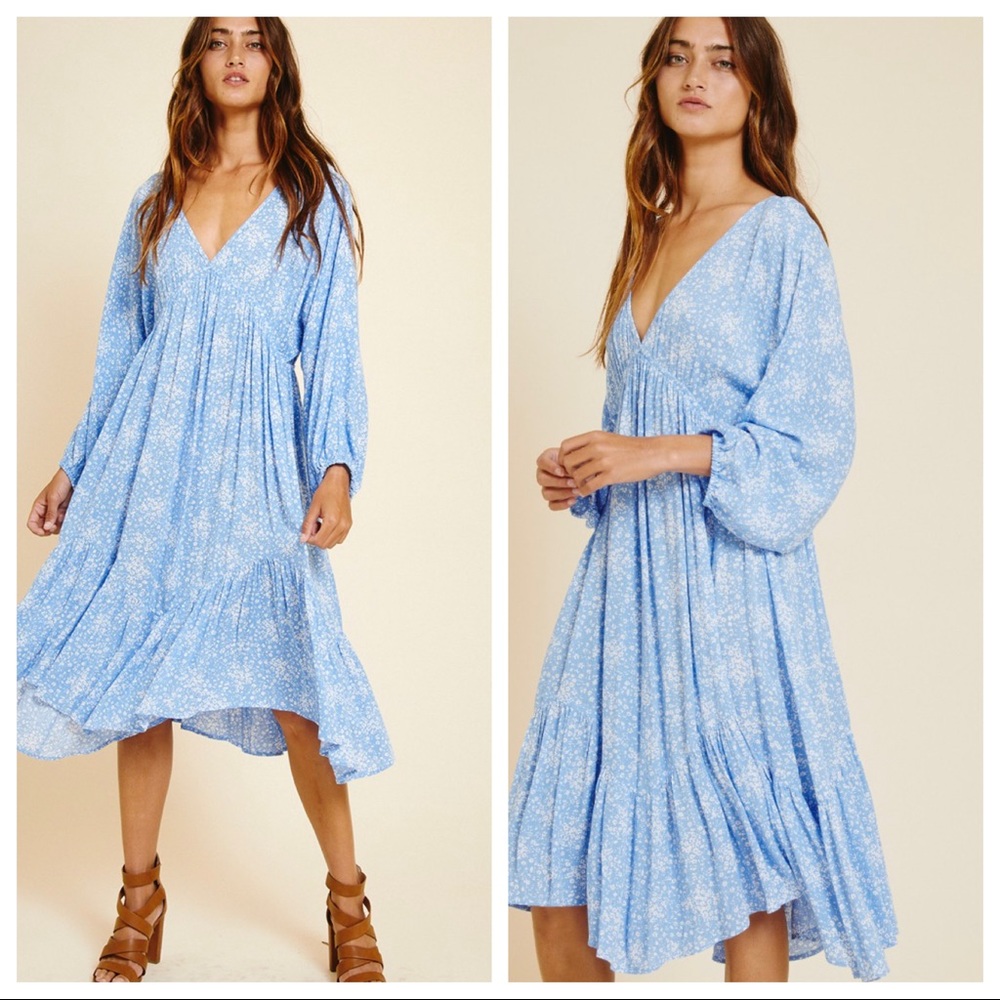 Yvette Fabulous Bohemian Ruffle Hem Floral Dress - Picture 3 of 3